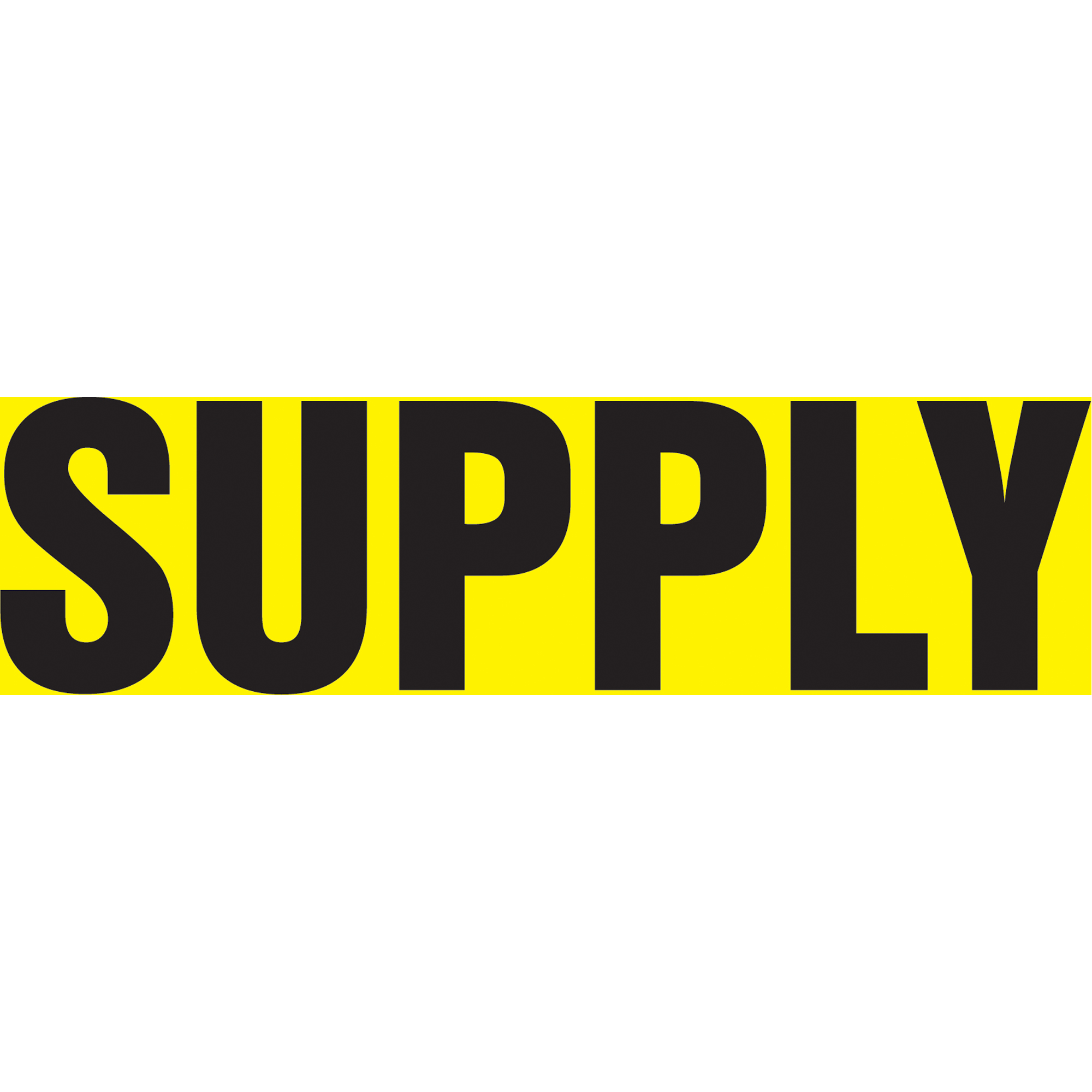 Marqueur de tuyau "Supply" Snap TiteMC, À pression, 14" h x 12" la, Noir sur jaune