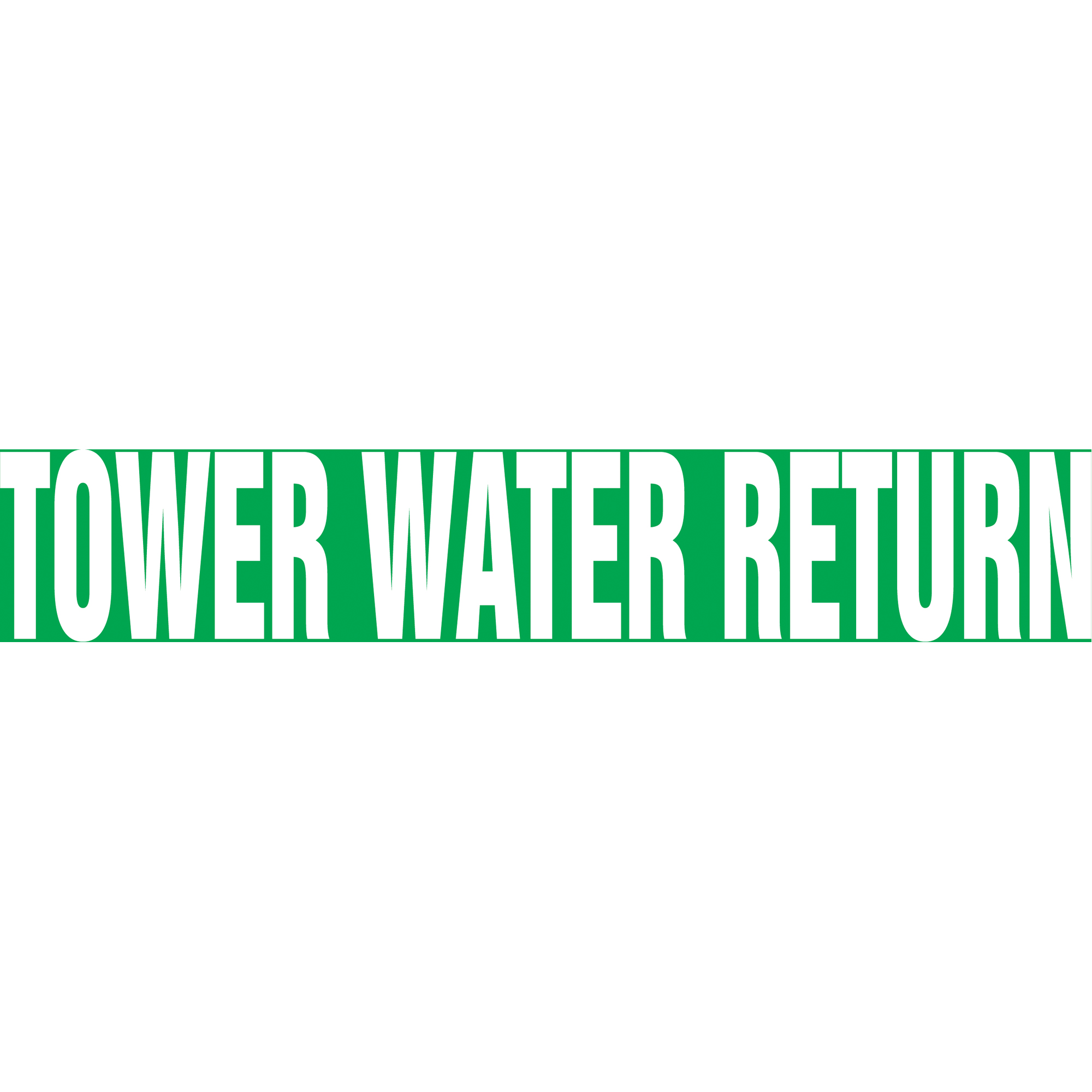 Marqueur de tuyau "Tower Water Return" Snap TiteMC, À pression, 14" h x 12" la, Blanc/vert