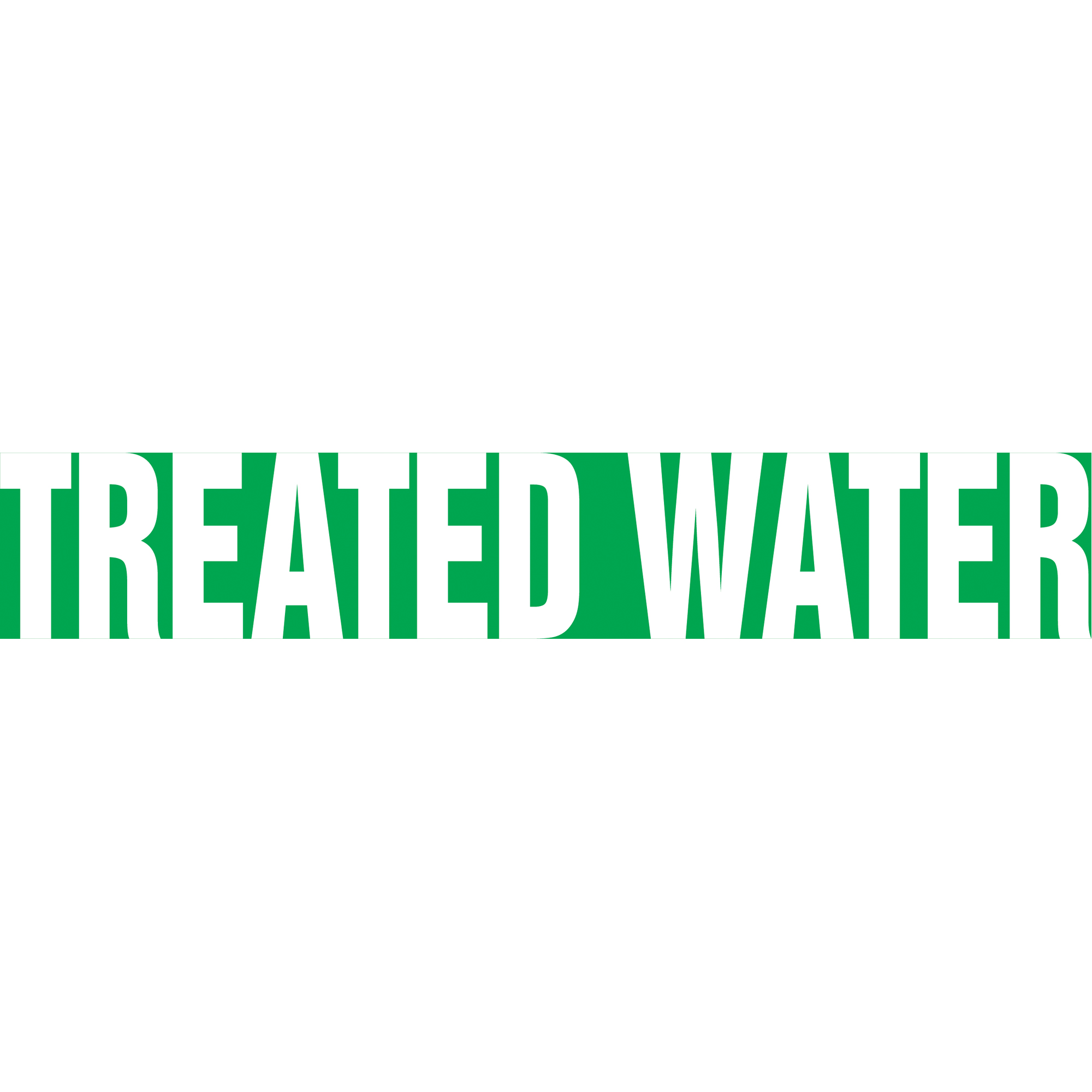 Marqueur de tuyau "Treated Water" Snap TiteMC, À pression, 14" h x 12" la, Blanc/vert