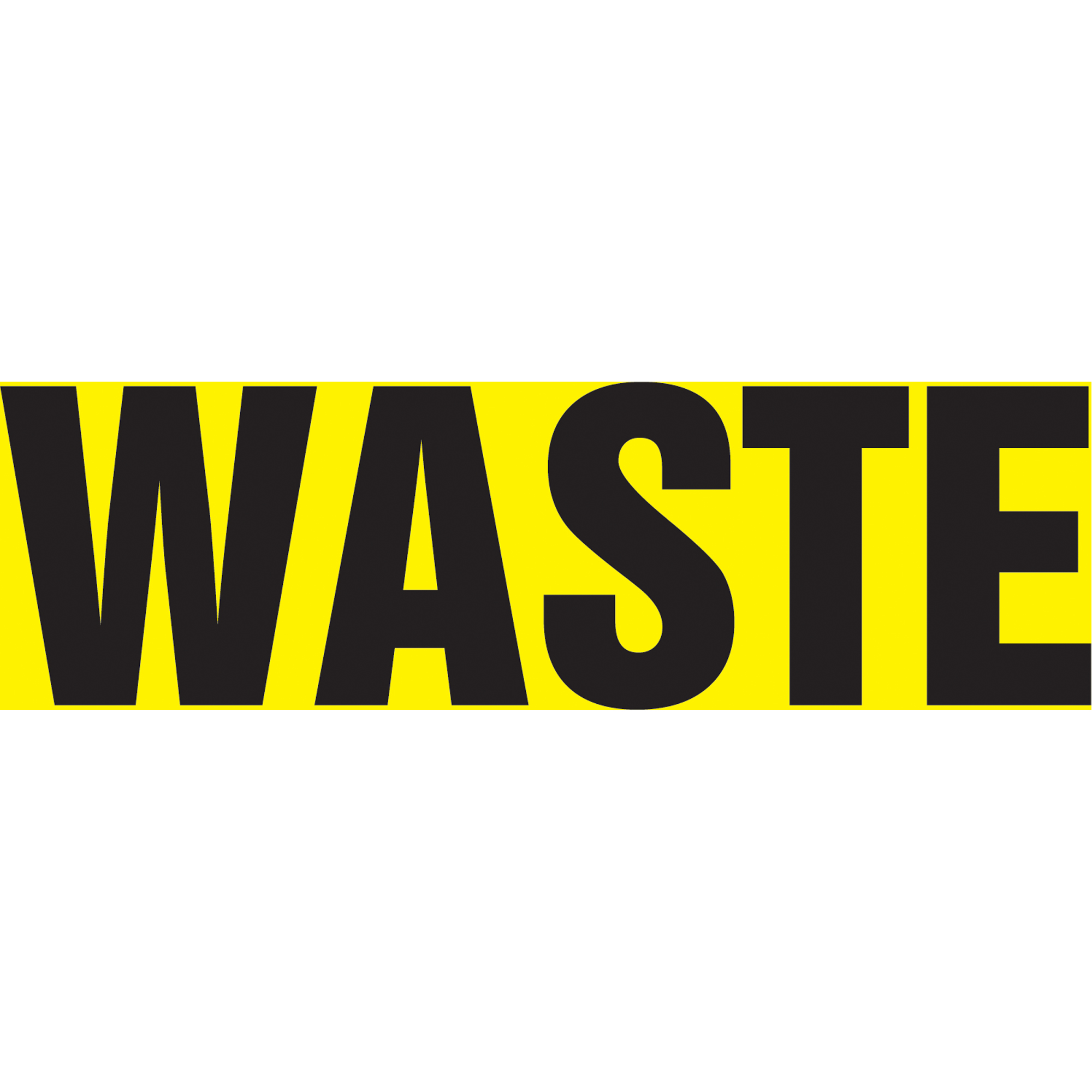 Marqueur de tuyau "Waste" Snap TiteMC, À pression, 14" h x 12" la, Noir sur jaune