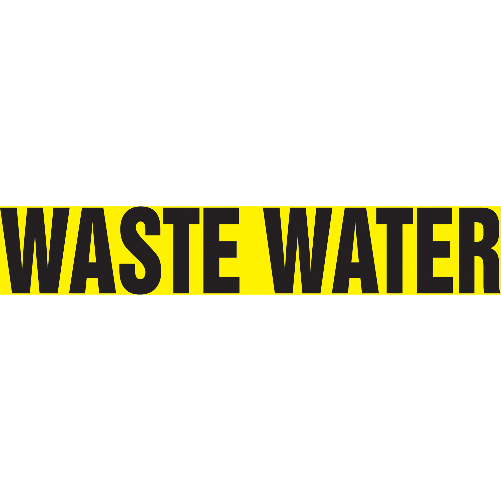 Marqueur de tuyau "Waste Water" Snap TiteMC, À pression, 14" h x 12" la, Noir sur jaune