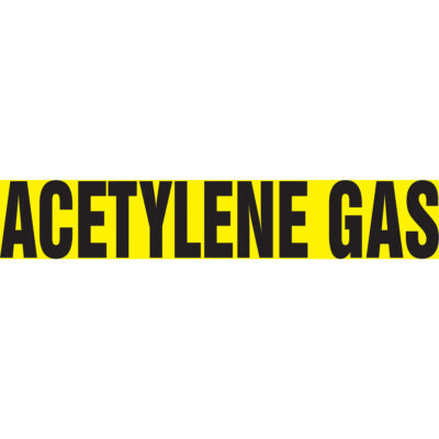 Marqueurs de tuyau "Acetylene Gas", Autocollant, 2-1/2" h x 12" la, Noir sur jaune