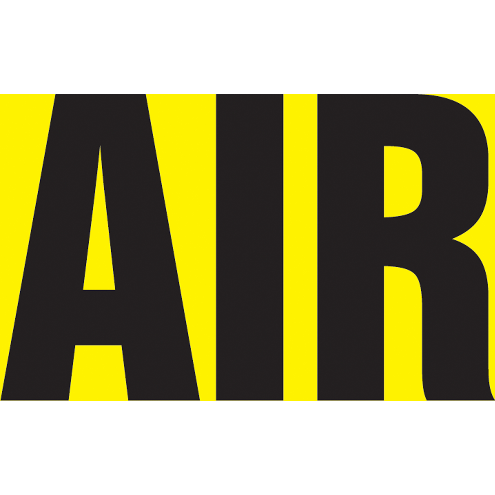 Marqueur de tuyau "Air", Autocollant, 1-1/2" h x 8" la, Noir sur jaune