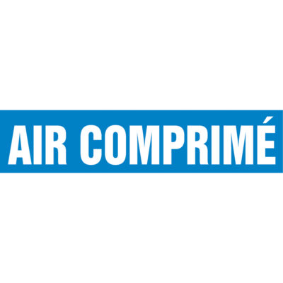Marqueurs de tuyau "Air Comprimé", Autocollant, 2-1/2" h x 12" la, Blanc/bleu