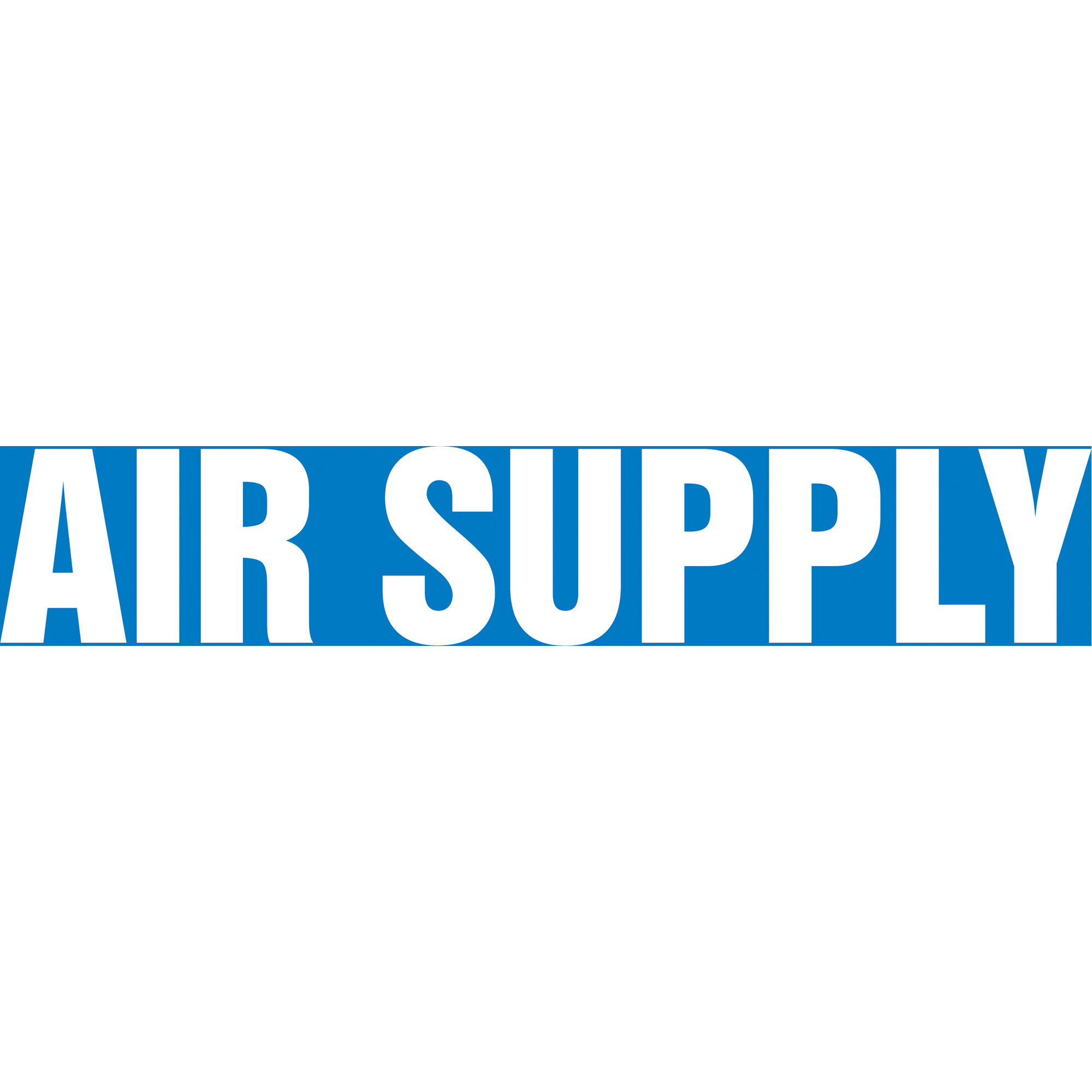 Marqueur de tuyau "Air Supply", Autocollant, 1-1/2" h x 8" la, Blanc/bleu