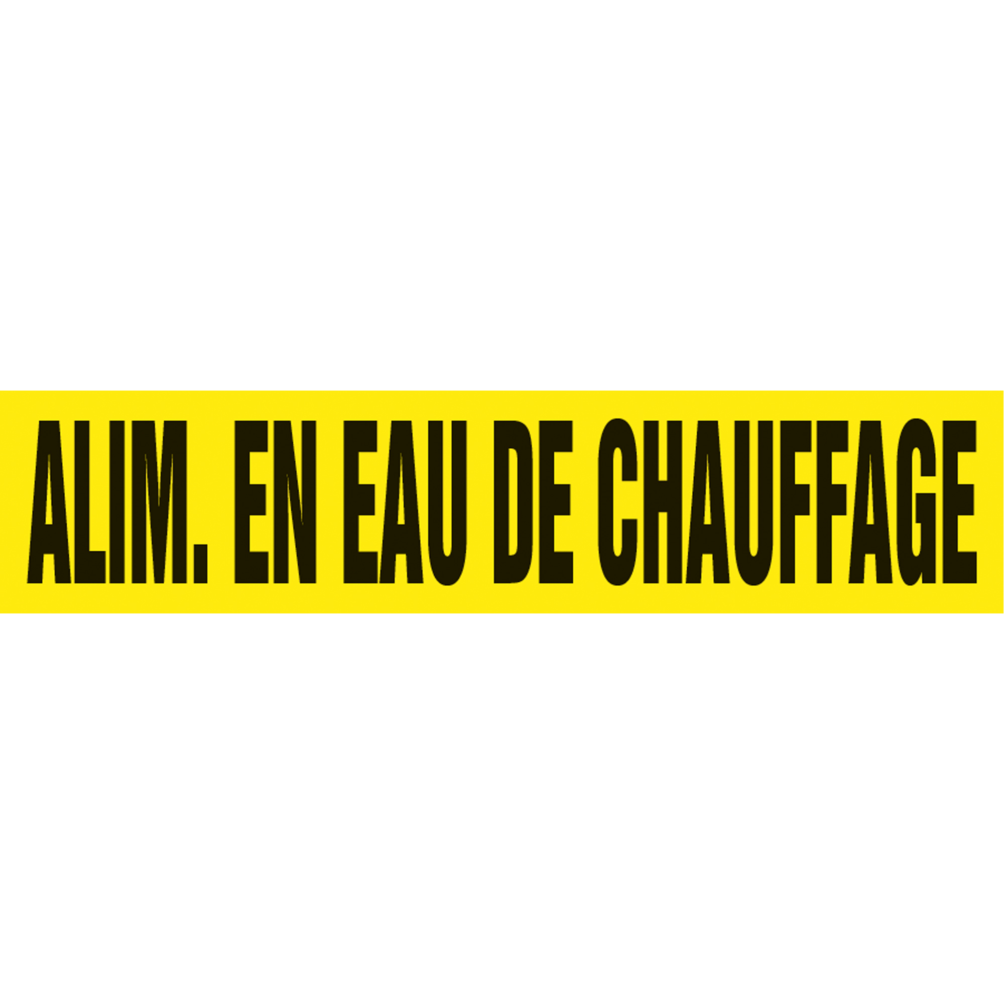 Marqueur de tuyau "Alim. en Eau de Chauffage" Snap TiteMC, À pression, 14" h x 12" la, Noir sur jaune