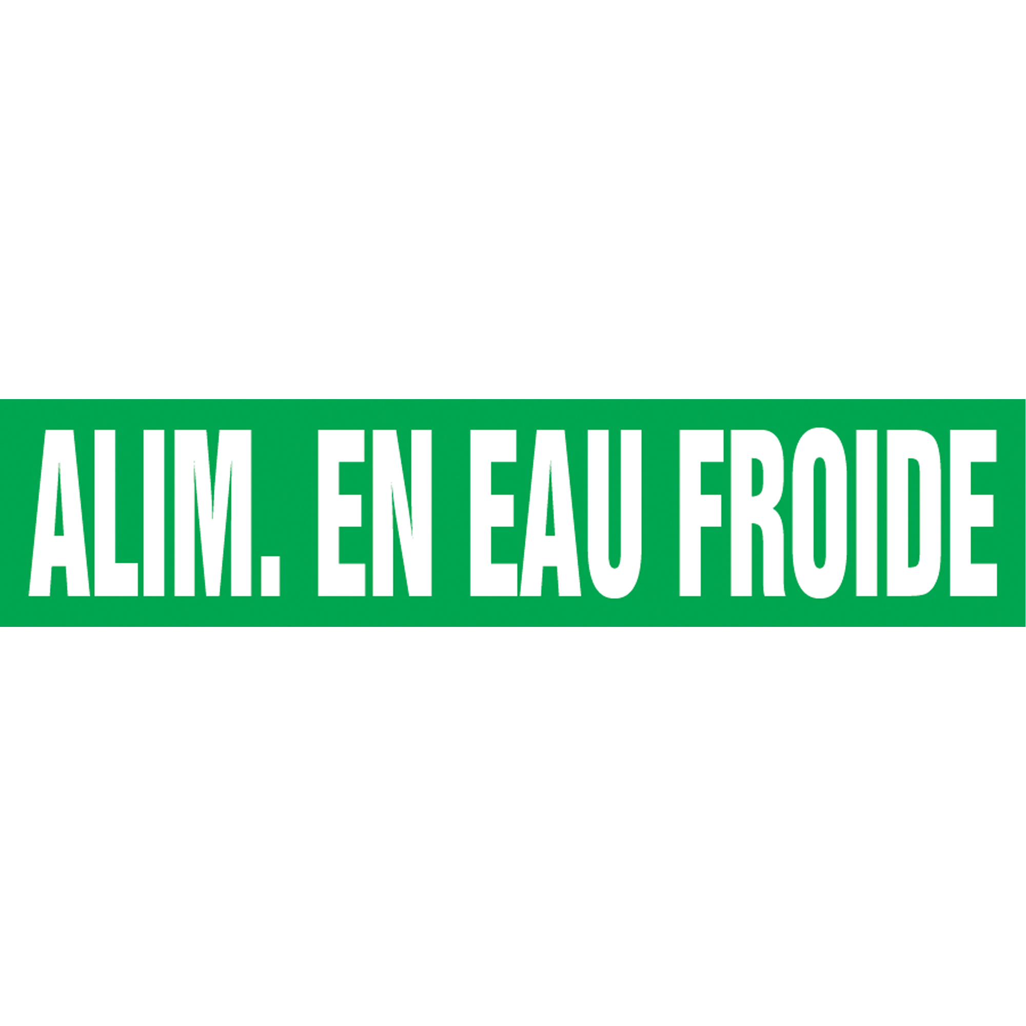 Marqueur de tuyau "Alim. en Eau de Froide" Snap TiteMC, À pression, 14" h x 12" la, Blanc/vert