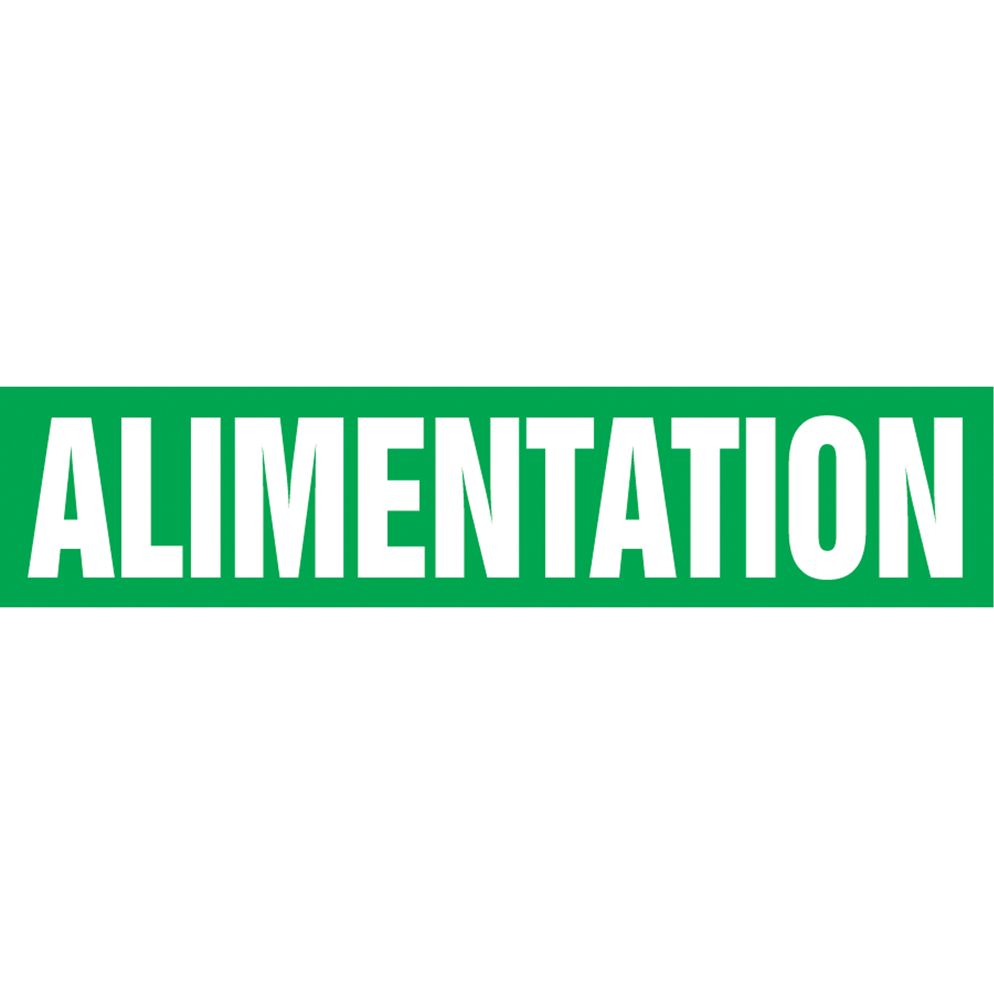 Marqueur de tuyau "Alimentation" Snap TiteMC, À pression, 14" h x 12" la, Blanc/vert