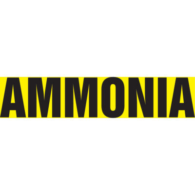 Marqueurs de tuyau "Ammonia", Autocollant, 2-1/2" h x 12" la, Noir sur jaune
