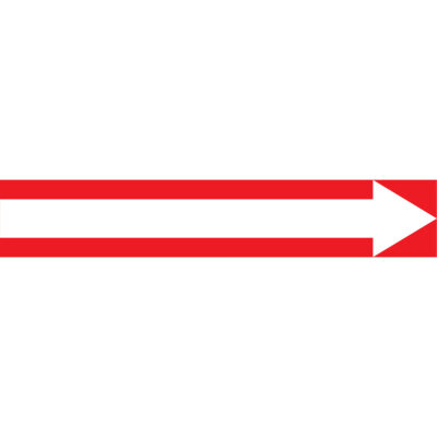 Marqueur de tuyau Long Arrow Snap TiteMC, À pression, 14" h x 12" la, Blanc/rouge