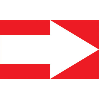 Marqueur de tuyau Short Arrow Snap TiteMC, À pression, 14" h x 12" la, Blanc/rouge