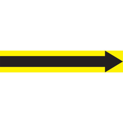 Marqueur de tuyau Long Arrow Snap TiteMC, À pression, 14" h x 12" la, Noir sur jaune