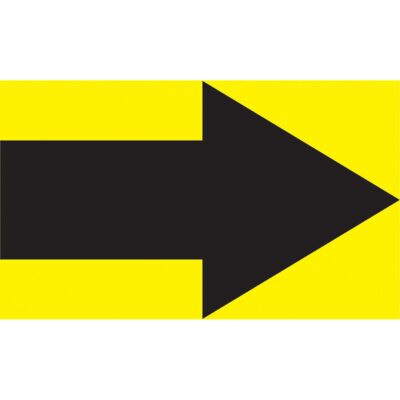 Marqueur de tuyau Short Arrow Snap TiteMC, À pression, 14" h x 12" la, Noir sur jaune