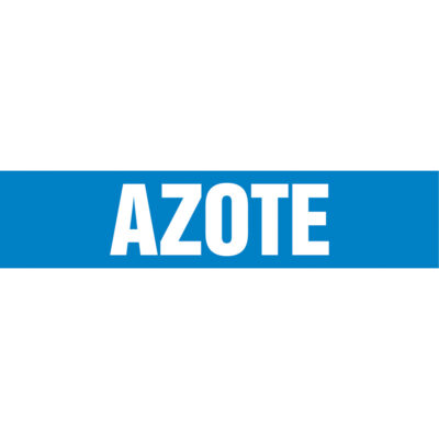 Marqueurs de tuyau "Azote", Autocollant, 2-1/2" h x 12" la, Blanc/bleu