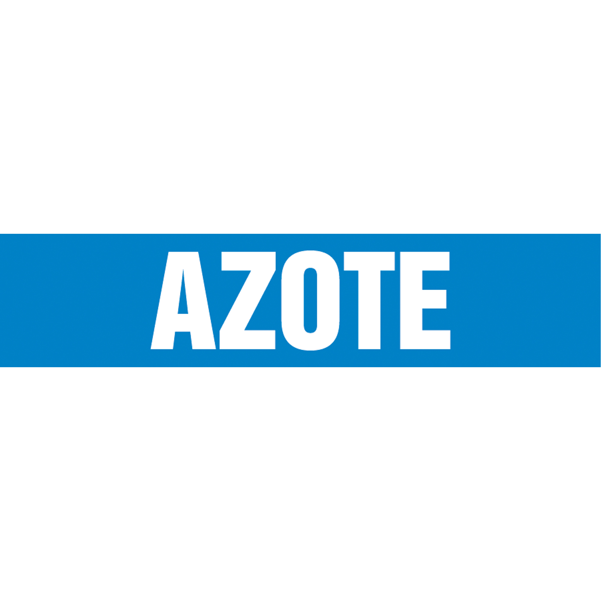 Marqueur de tuyau "Azote" Snap TiteMC, À pression, 14" h x 12" la, Blanc/bleu