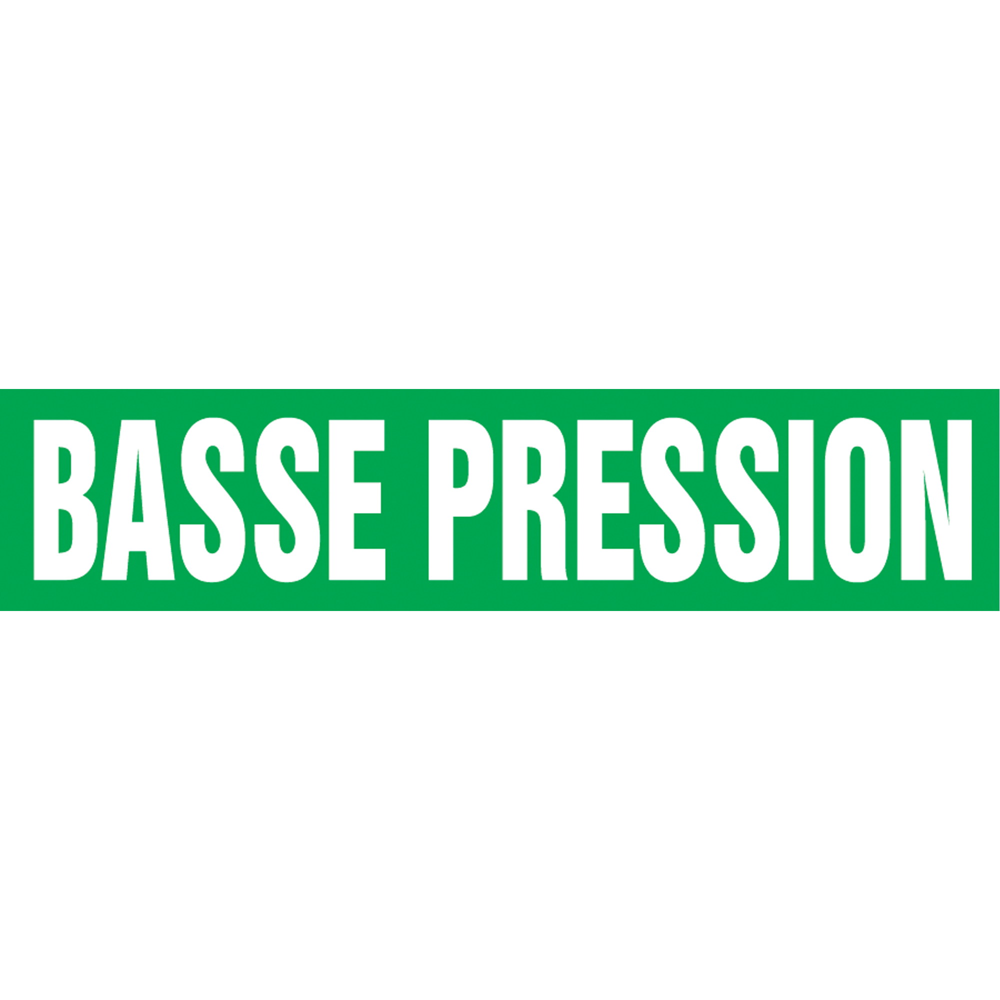 Marqueur de tuyau "Basse Pression" Snap TiteMC, À pression, 14" h x 12" la, Blanc/vert