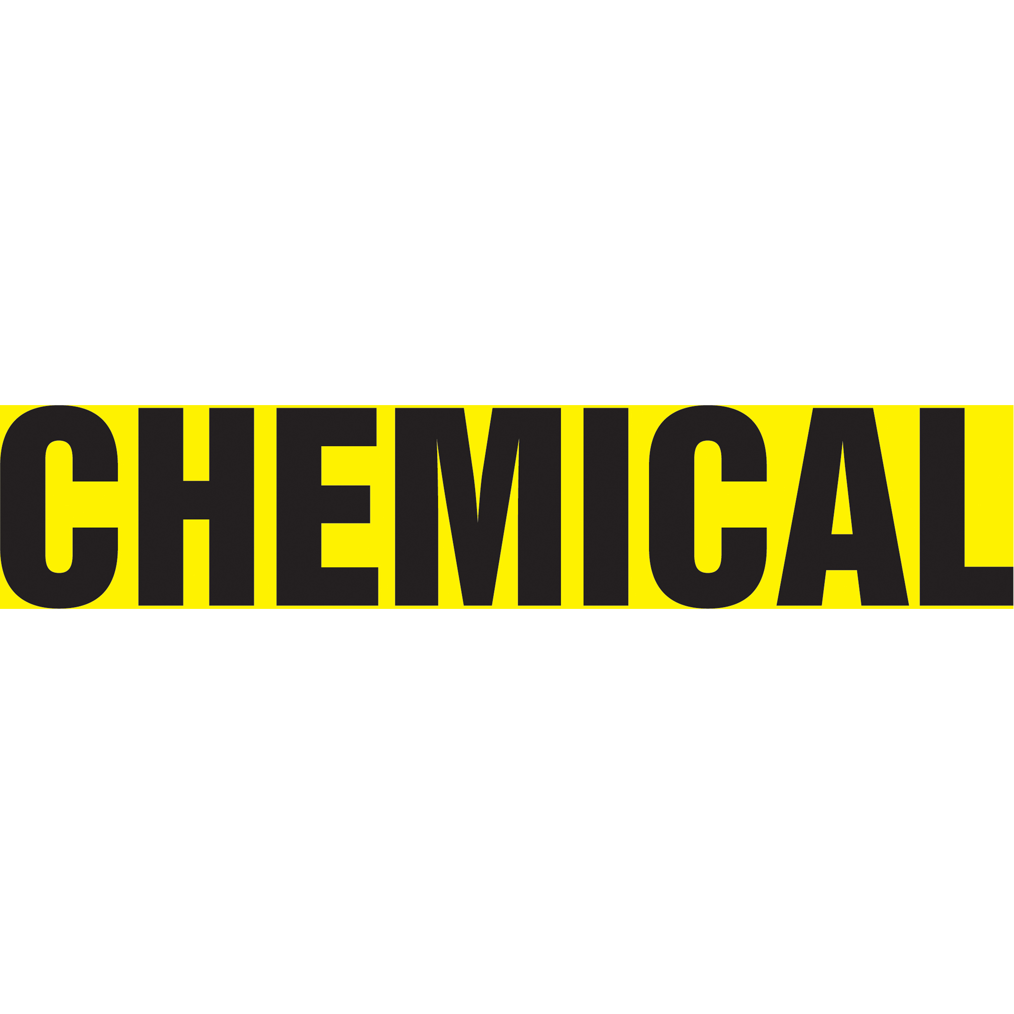 Marqueur de tuyau "Chemical", Autocollant, 1-1/2" h x 8" la, Noir sur jaune