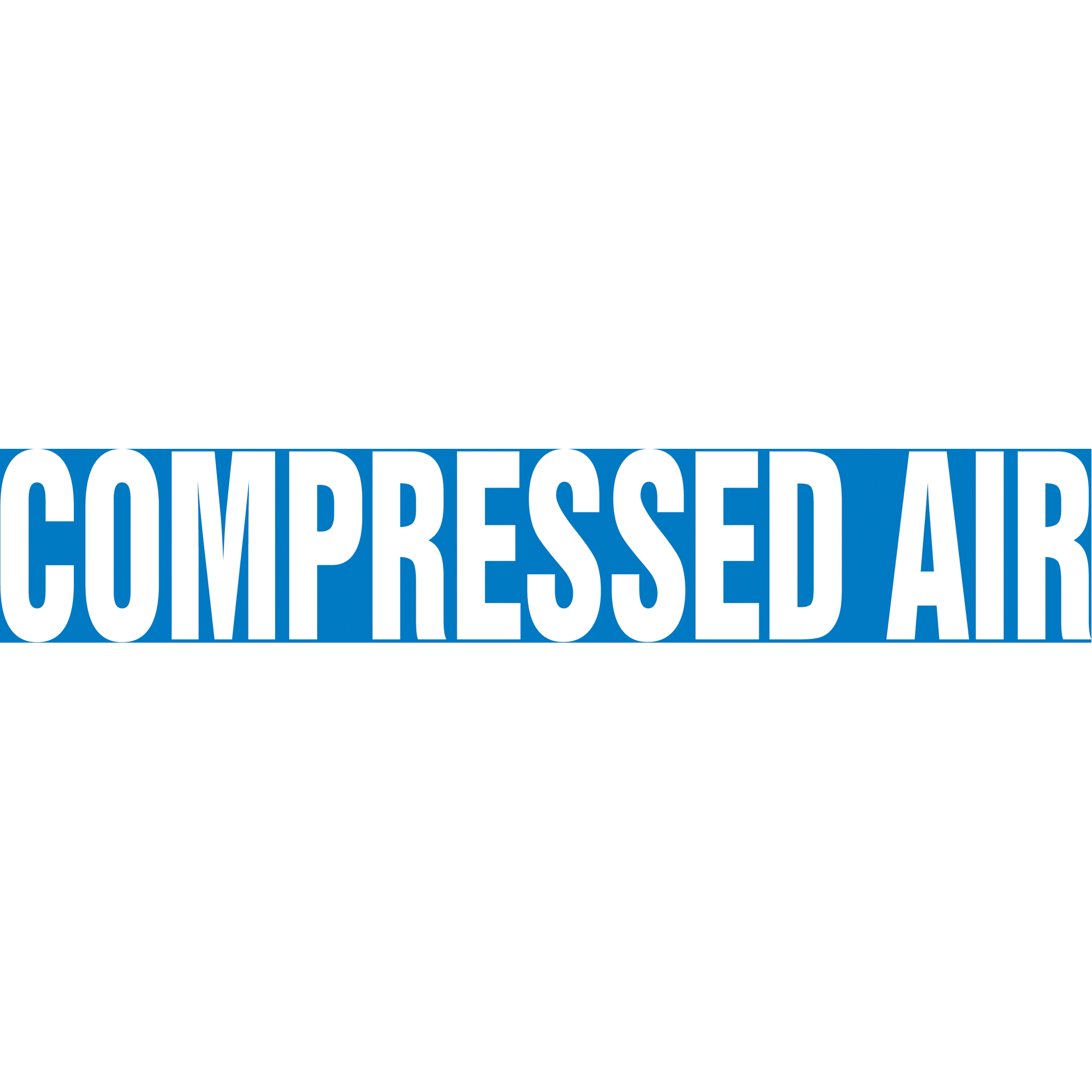 Marqueur de tuyau "Compressed Air", Autocollant, 1-1/2" h x 8" la, Blanc/bleu