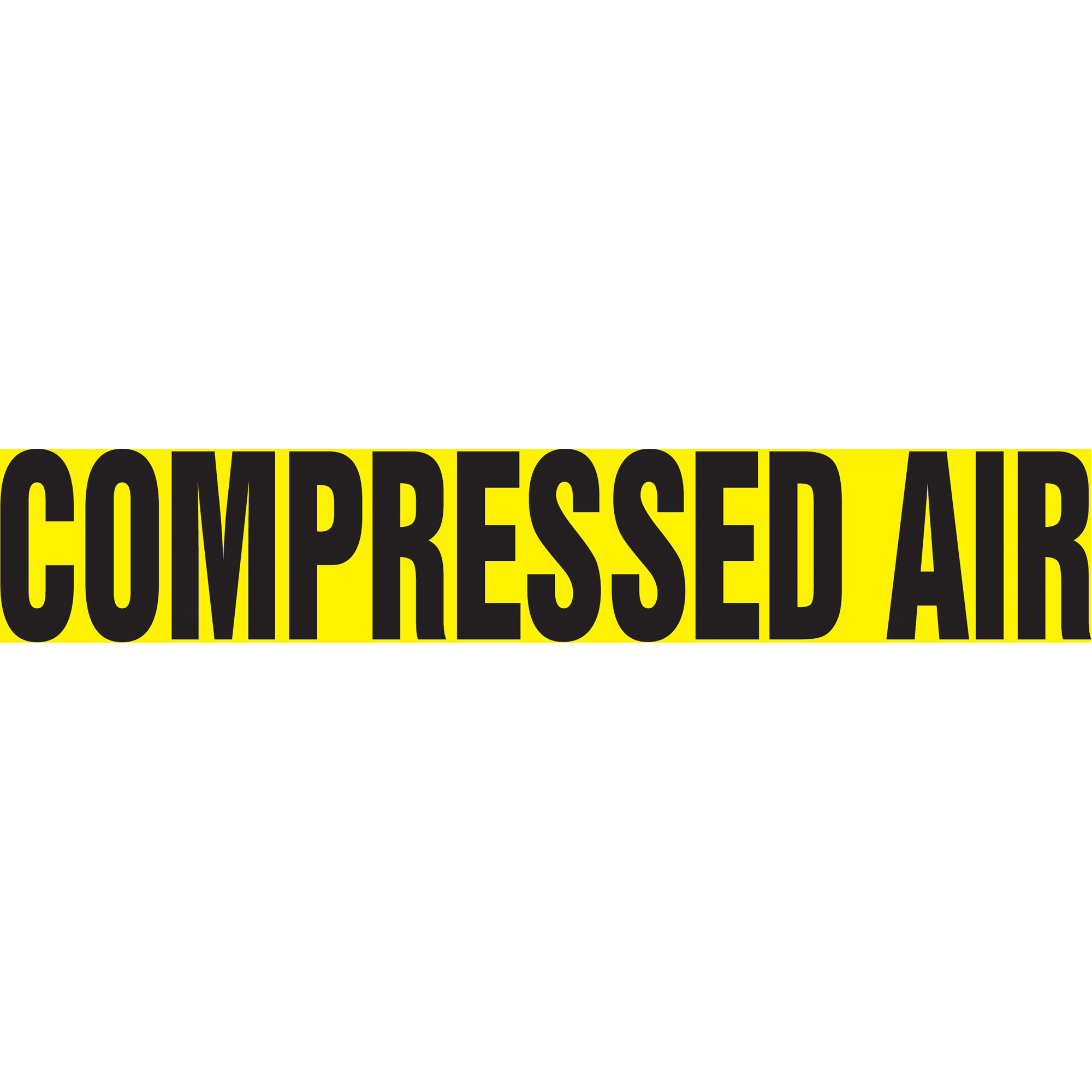 Marqueur de tuyau "Compressed Air", Autocollant, 1-1/2" h x 8" la, Noir sur jaune