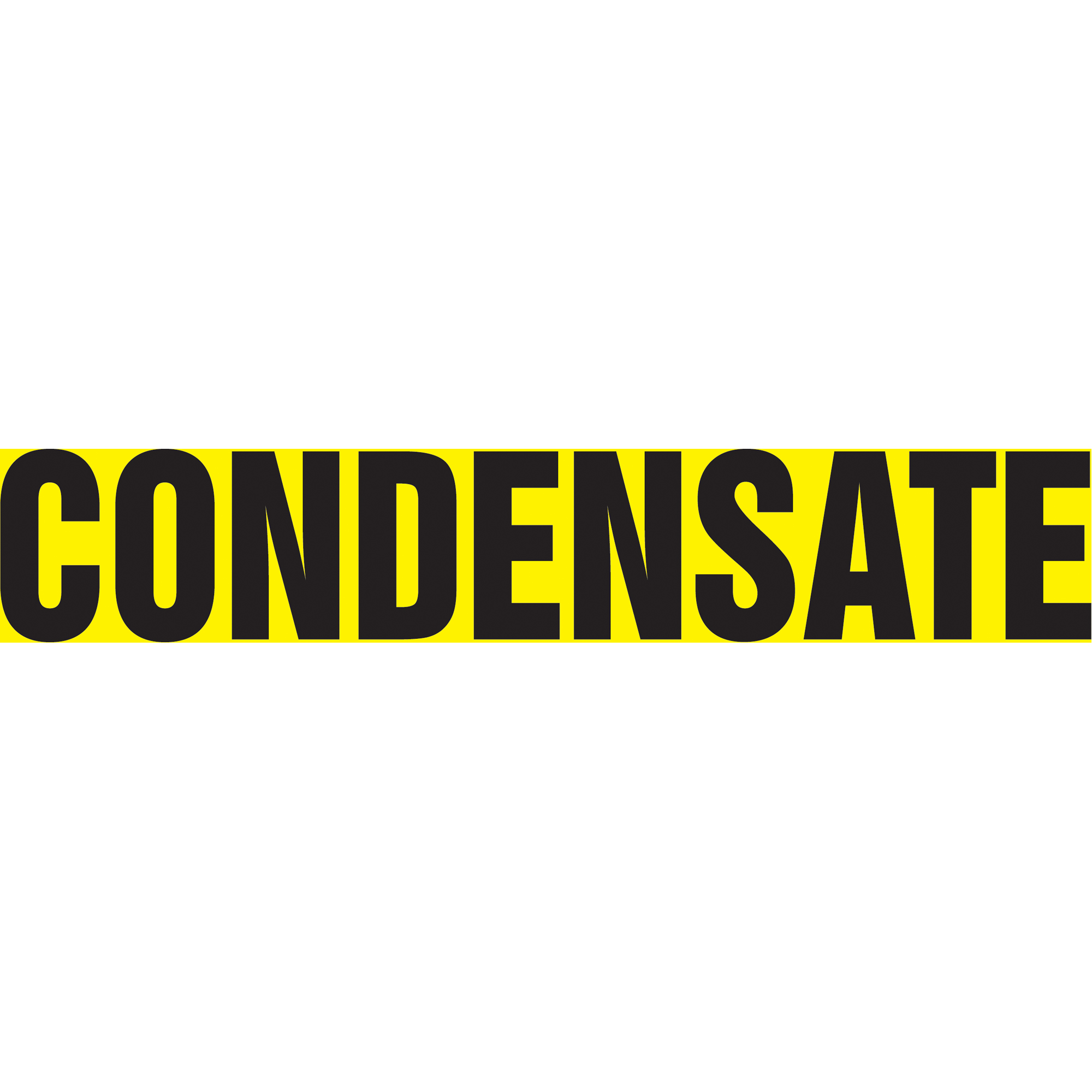 Marqueur de tuyau "Condensate", Autocollant, 1-1/2" h x 8" la, Noir sur jaune
