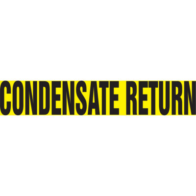 Marqueurs de tuyau "Condensate Return", Autocollant, 4" h x 24" la, Noir sur jaune