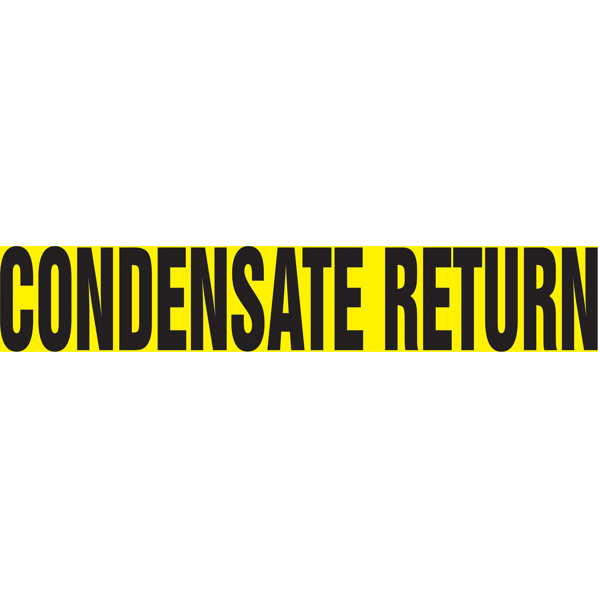 Marqueur de tuyau "Condensate Return", Autocollant, 1-1/2" h x 8" la, Noir sur jaune