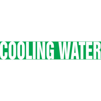 Marqueurs de tuyau "Cooling Water", Autocollant, 2-1/2" h x 12" la, Blanc/vert