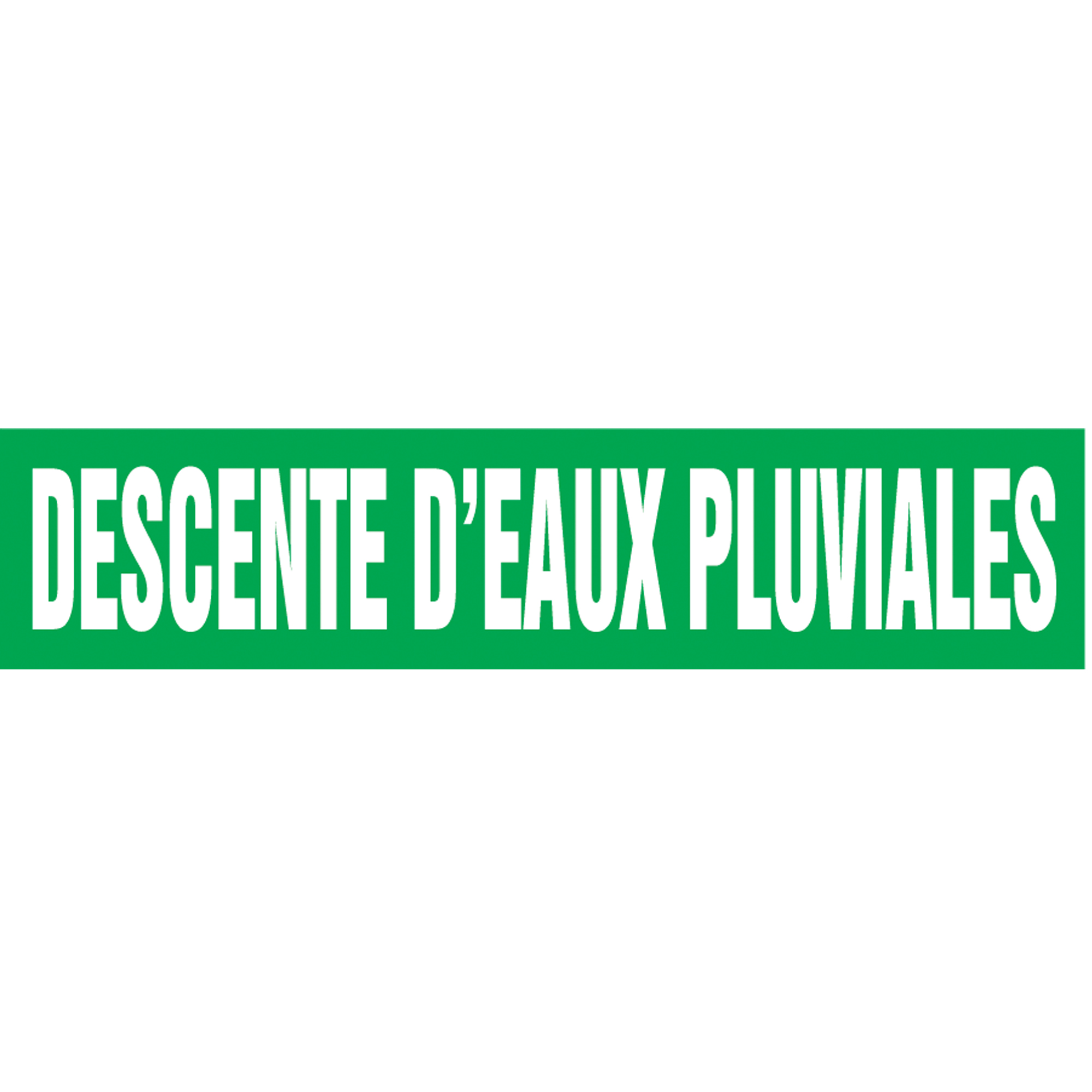 Marqueur de tuyau "Descente d'Eaux Pluviales" Snap TiteMC, À pression, 14" h x 12" la, Blanc/vert
