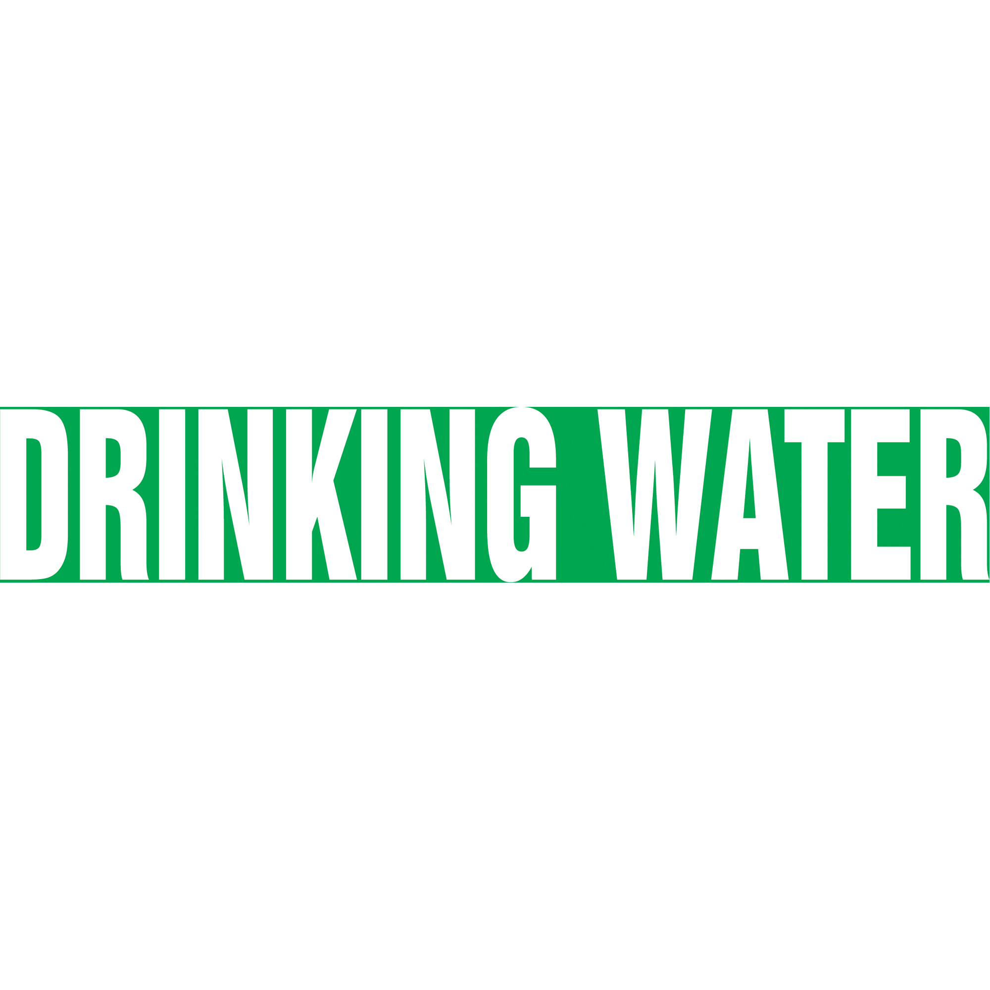 Marqueur de tuyau "Drinking Water", Autocollant, 1-1/2" h x 8" la, Blanc/vert