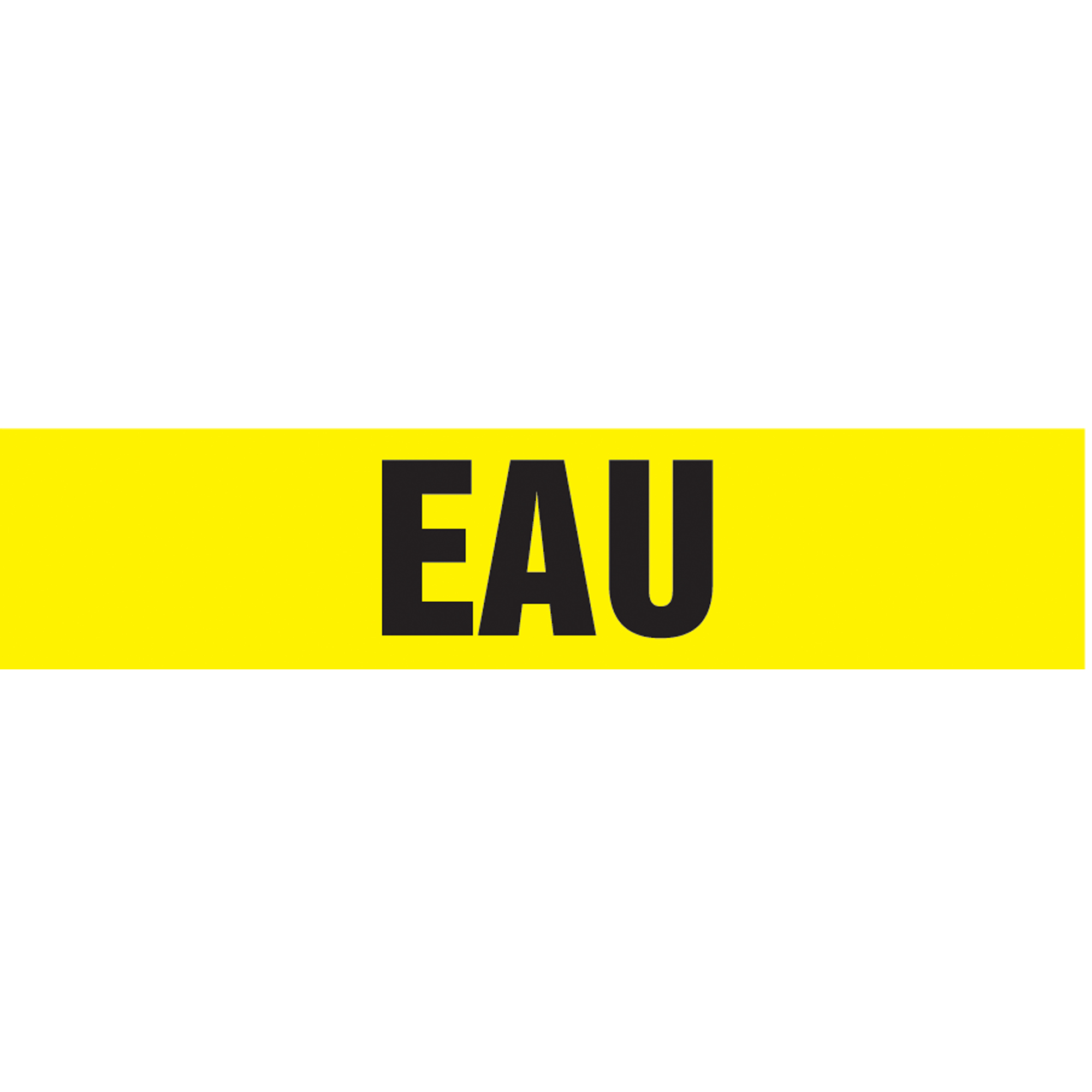 Marqueur de tuyau "Eau" Snap TiteMC, À pression, 9" h x 8" la, Noir sur jaune