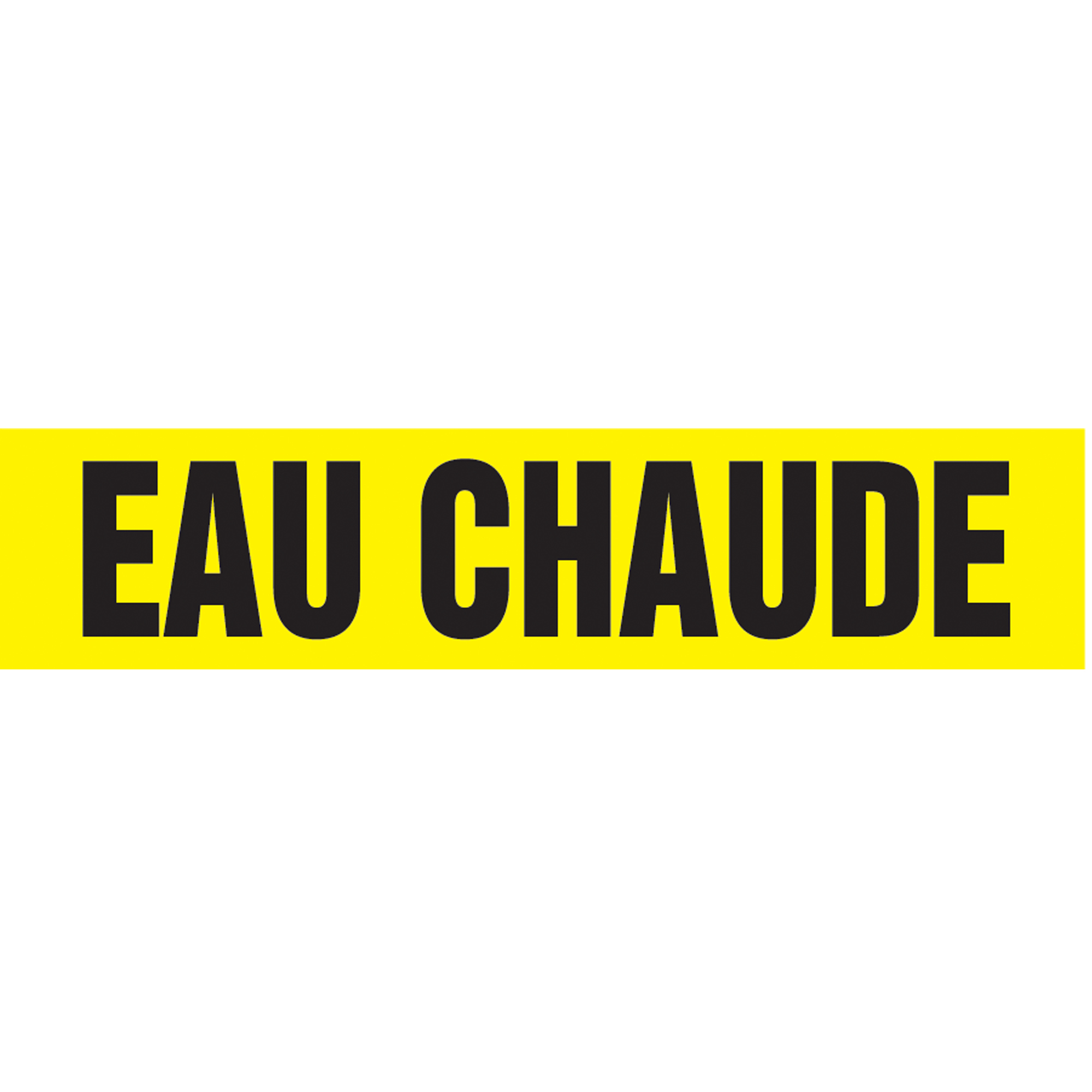 Marqueur de tuyau "Eau Chaude" Snap TiteMC, À pression, 14" h x 12" la, Noir sur jaune
