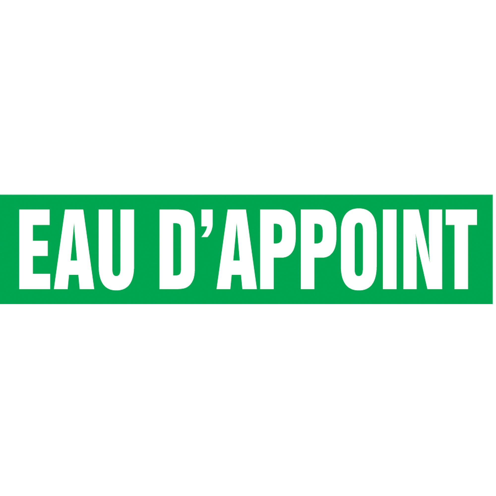 Marqueur de tuyau "Eau d'Appoint" Snap TiteMC, À pression, 14" h x 12" la, Blanc/vert