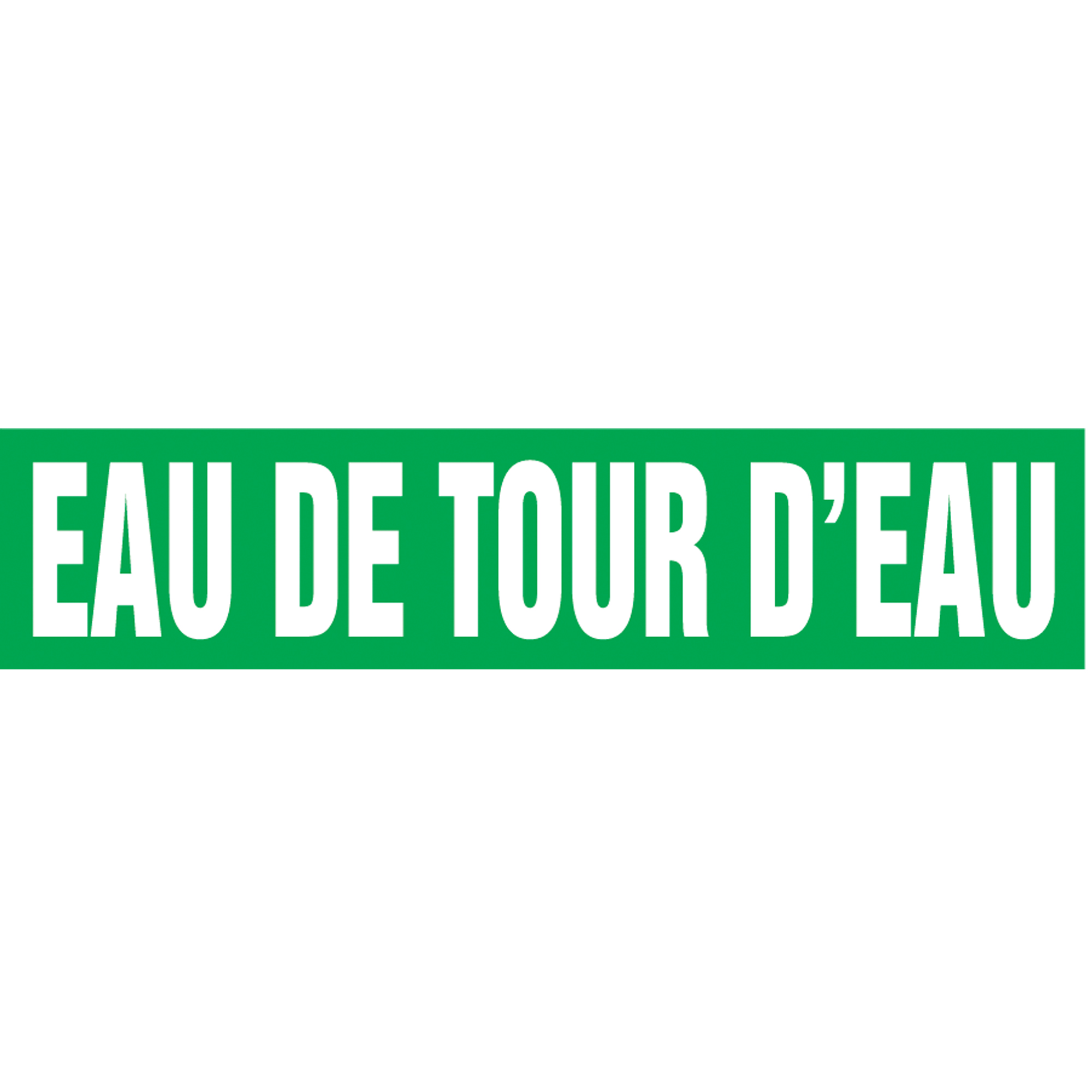 Marqueur de tuyau "Eau de Tour d'Eau" Snap TiteMC, À pression, 14" h x 12" la, Blanc/vert