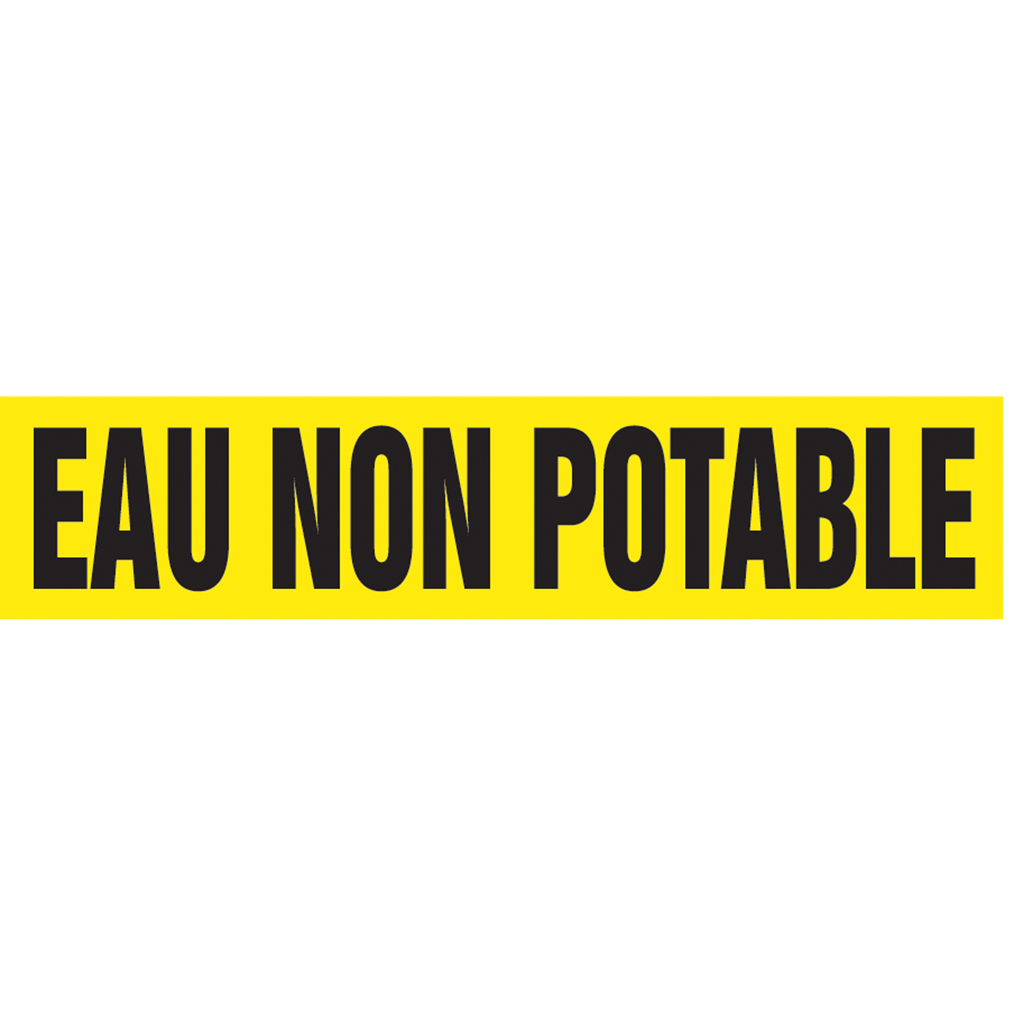 Marqueur de tuyau "Eau Non Potable", Autocollant, 1-1/2" h x 8" la, Noir sur jaune