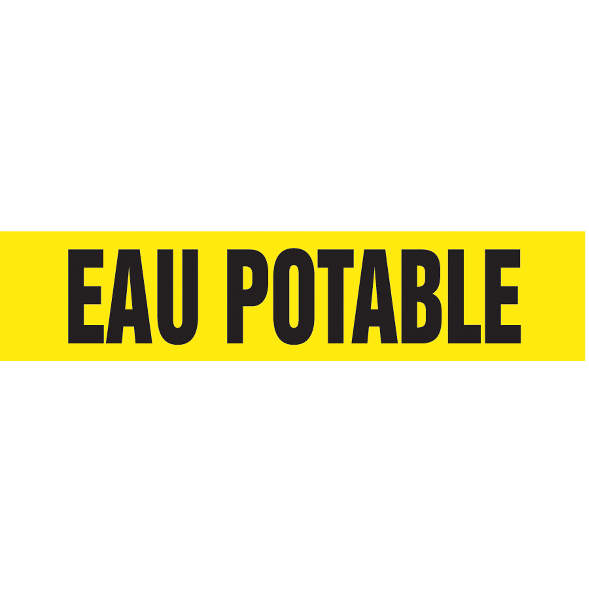 Marqueur de tuyau "Eau Potable" Snap TiteMC, À pression, 14" h x 12" la, Noir sur jaune