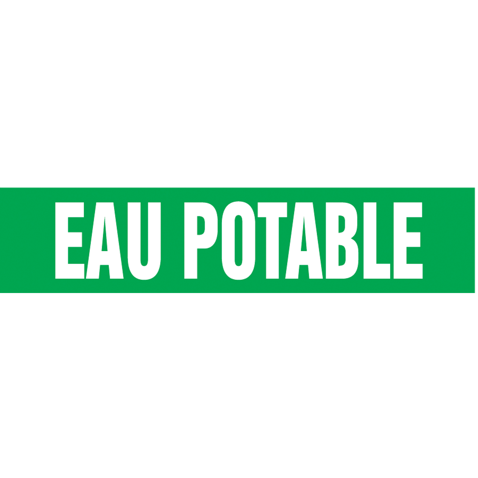 Marqueur de tuyau "Eau Potable" Snap TiteMC, À pression, 14" h x 12" la, Blanc/vert