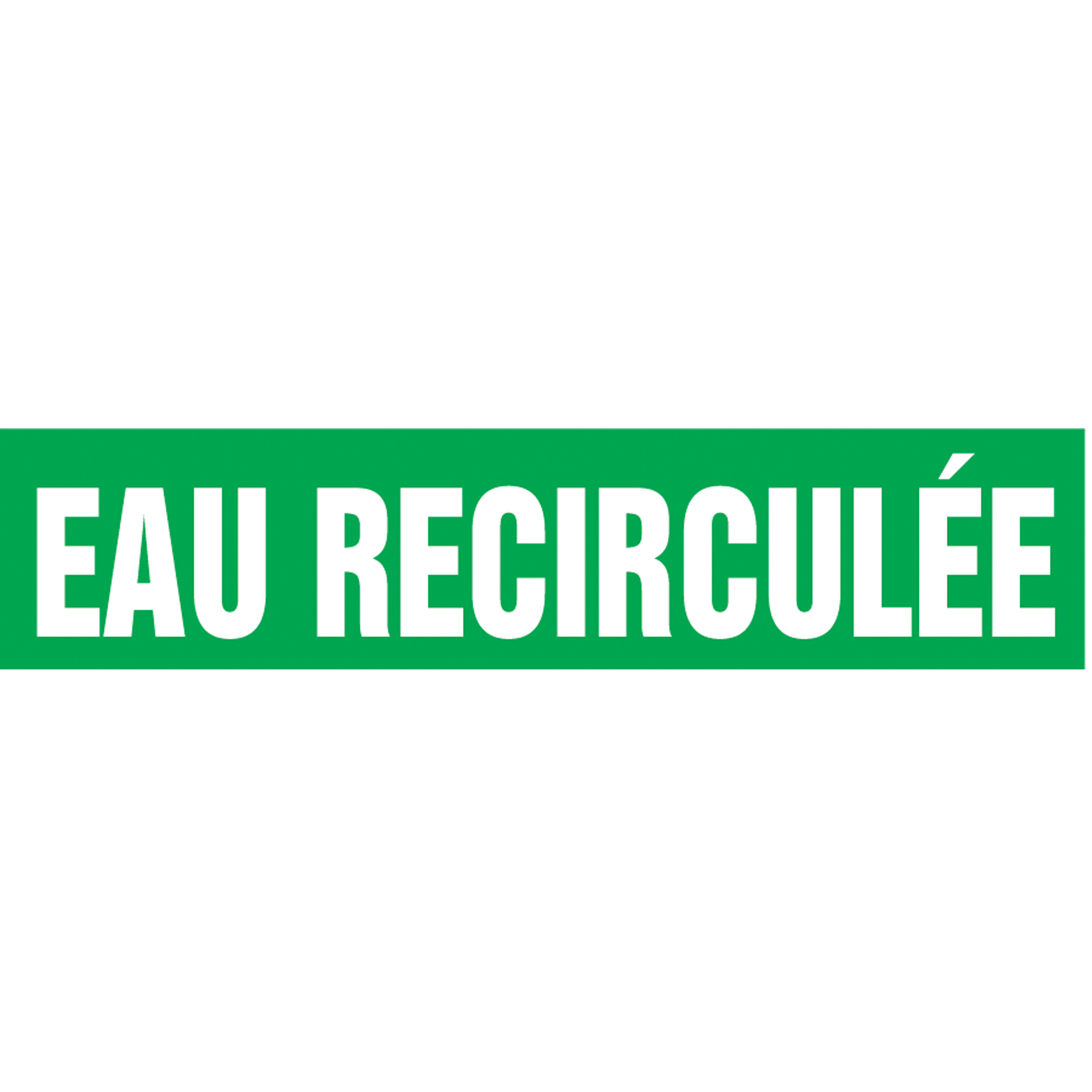 Marqueur de tuyau "Eau Recirculée" Snap TiteMC, À pression, 14" h x 12" la, Blanc/vert