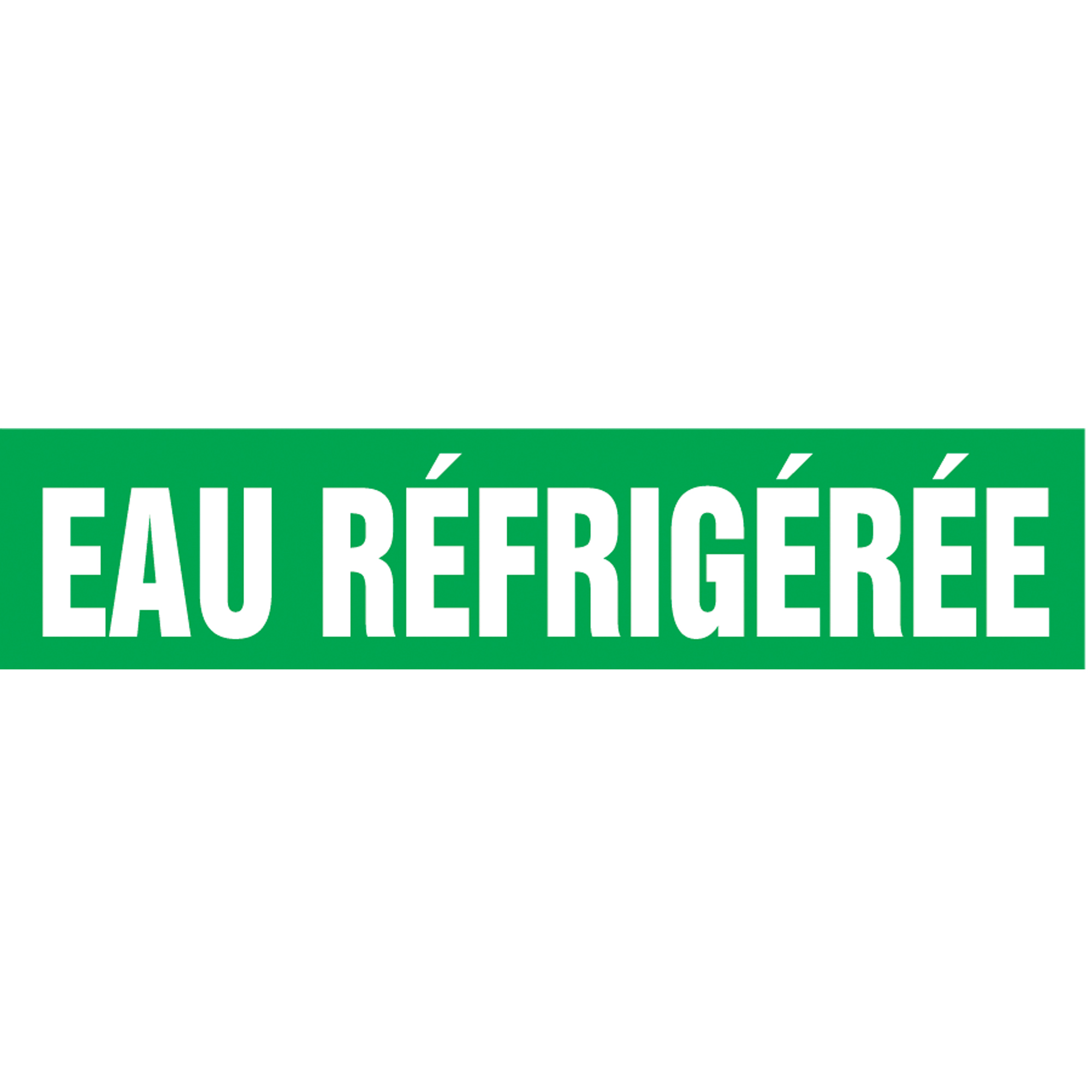 Marqueur de tuyau "Eau Réfrigérée" Snap TiteMC, À pression, 14" h x 12" la, Blanc/vert