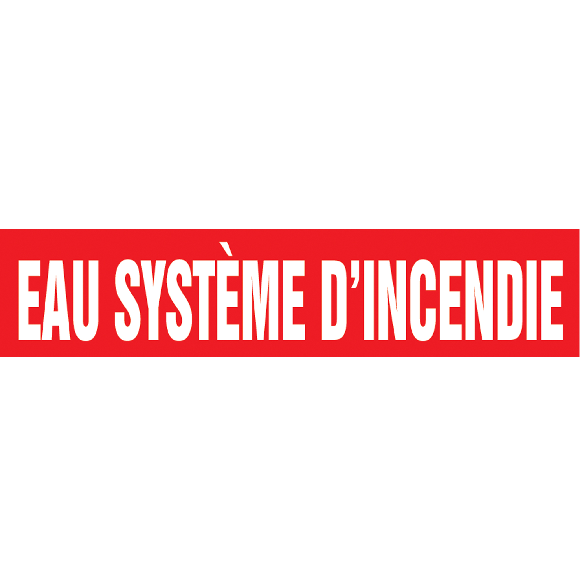 Marqueur de tuyau "Eau Système d'Incendie" Snap TiteMC, À pression, 9" h x 8" la, Blanc/rouge