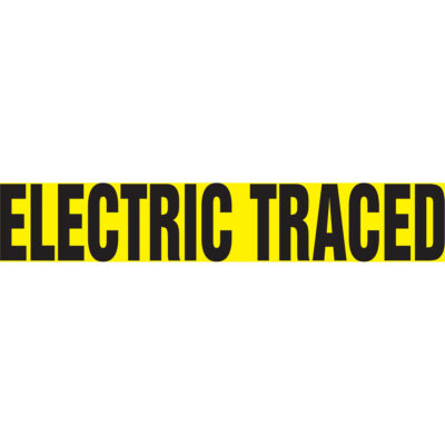 Marqueurs de tuyau "Electric Traced", Autocollant, 2-1/2" h x 12" la, Noir sur jaune
