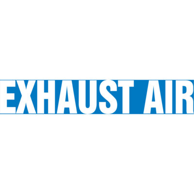 Marqueurs de tuyau "Exhaust Air", Autocollant, 2-1/2" h x 12" la, Blanc/bleu