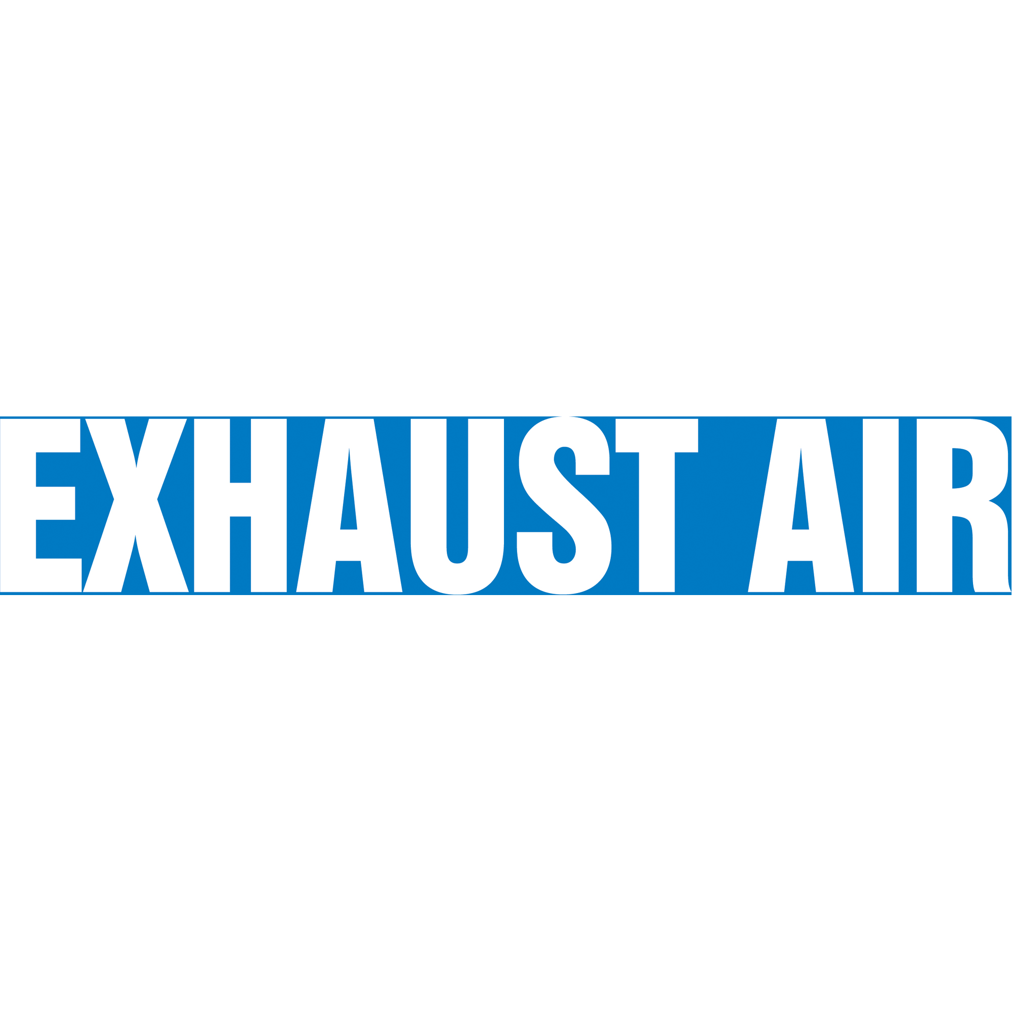 Marqueur de tuyau "Exhaust Air", Autocollant, 1-1/2" h x 8" la, Blanc/bleu