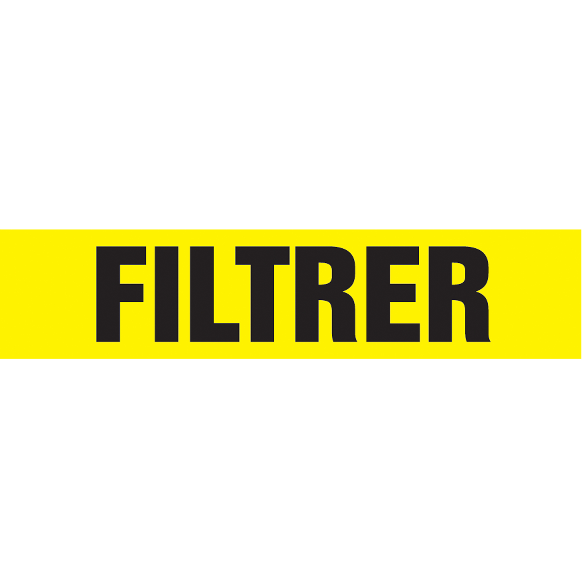 Marqueur de tuyau "Filtrer" Snap TiteMC, À pression, 14" h x 12" la, Noir sur jaune