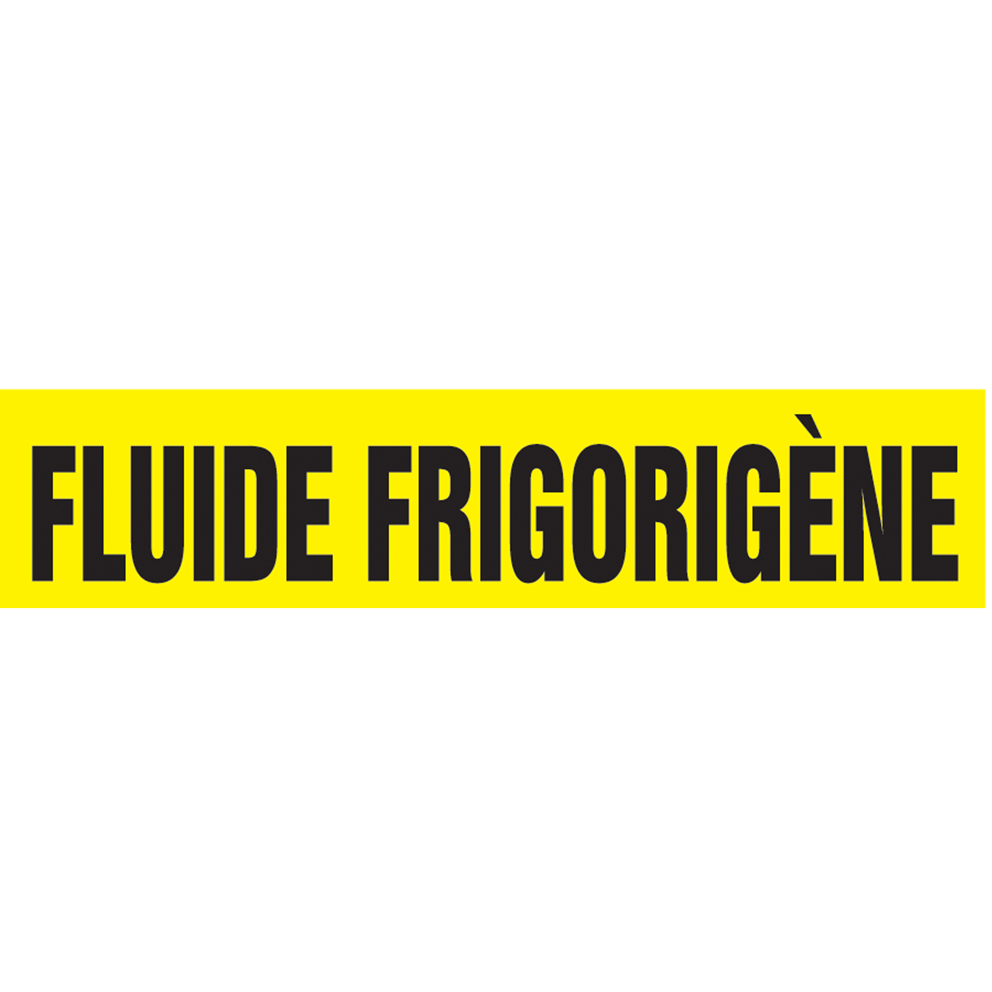 Marqueur de tuyau "Fluide Frigorigène" Snap TiteMC, À pression, 14" h x 12" la, Noir sur jaune