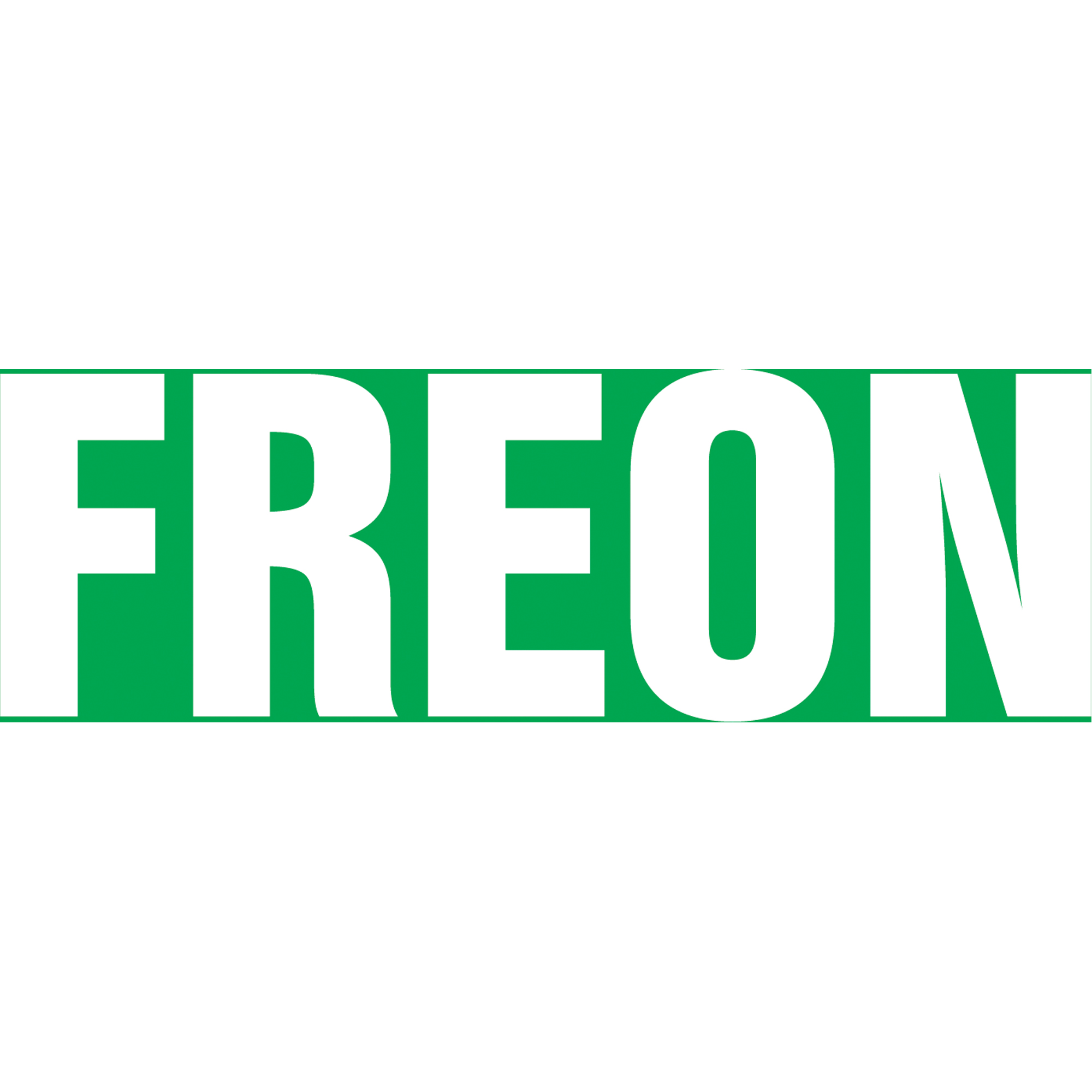 Marqueur de tuyau "Freon", Autocollant, 1" h x 8" la, Blanc/vert