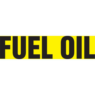 Marqueurs de tuyau "Fuel Oil", Autocollant, 2-1/2" h x 12" la, Noir sur jaune