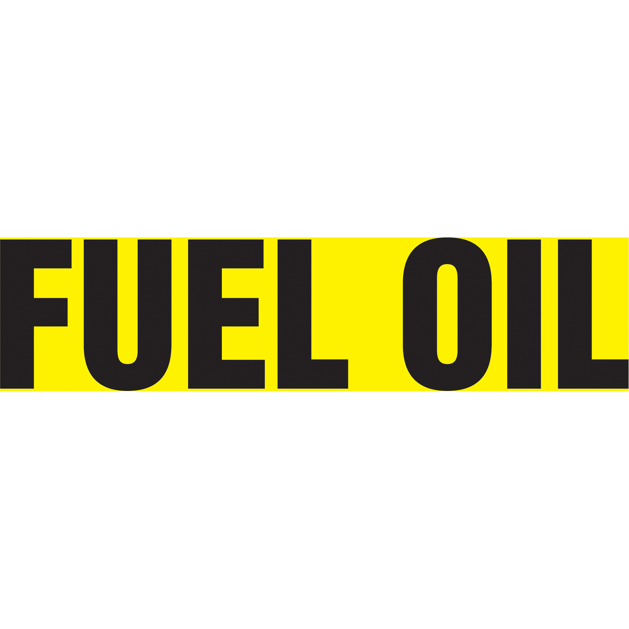 Marqueur de tuyau "Fuel Oil", Autocollant, 1-1/2" h x 8" la, Noir sur jaune