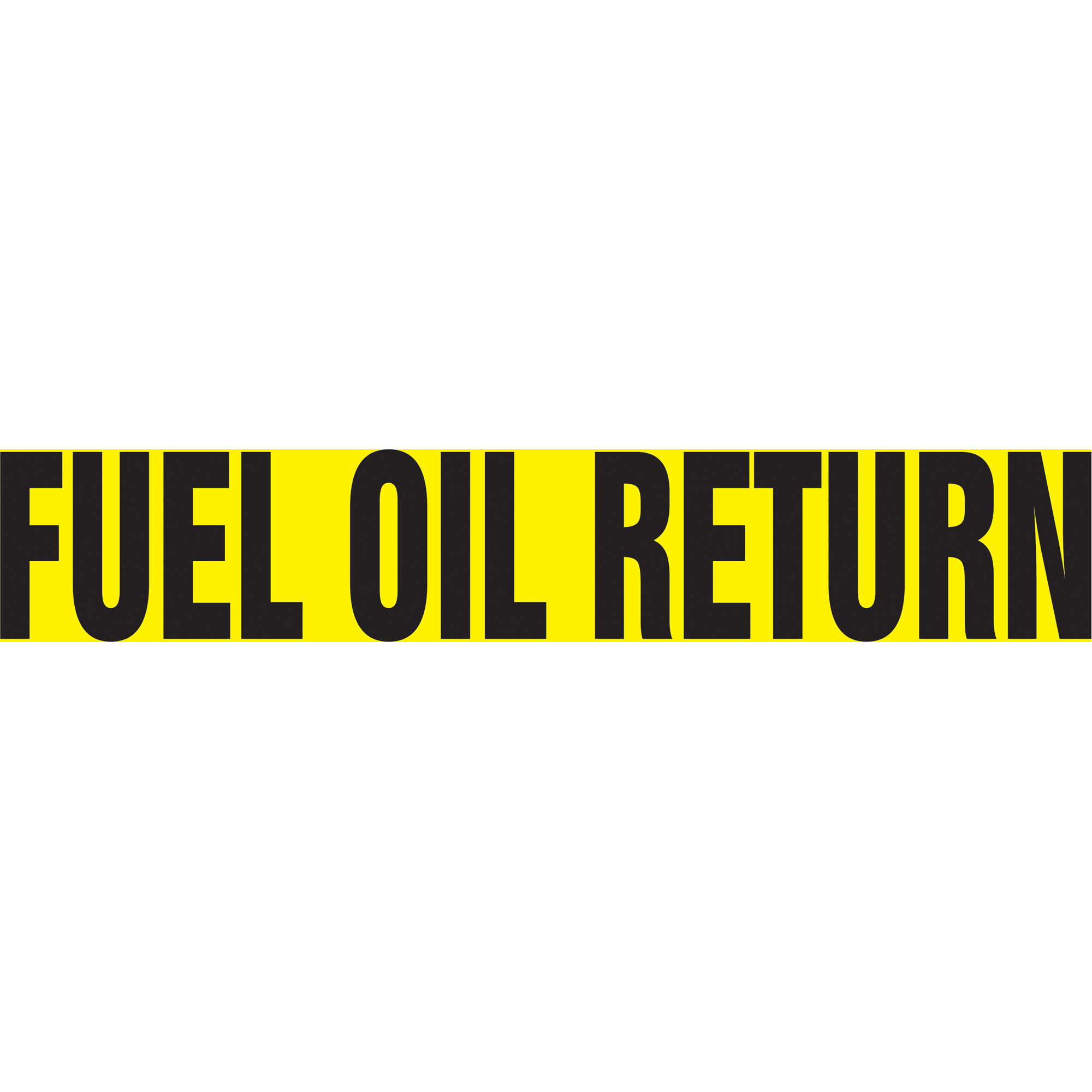 Marqueur de tuyau "Fuel Oil Return", Autocollant, 1-1/2" h x 8" la, Noir sur jaune