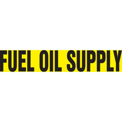 Marqueurs de tuyau "Fuel Oil Supply", Autocollant, 2-1/2" h x 12" la, Noir sur jaune