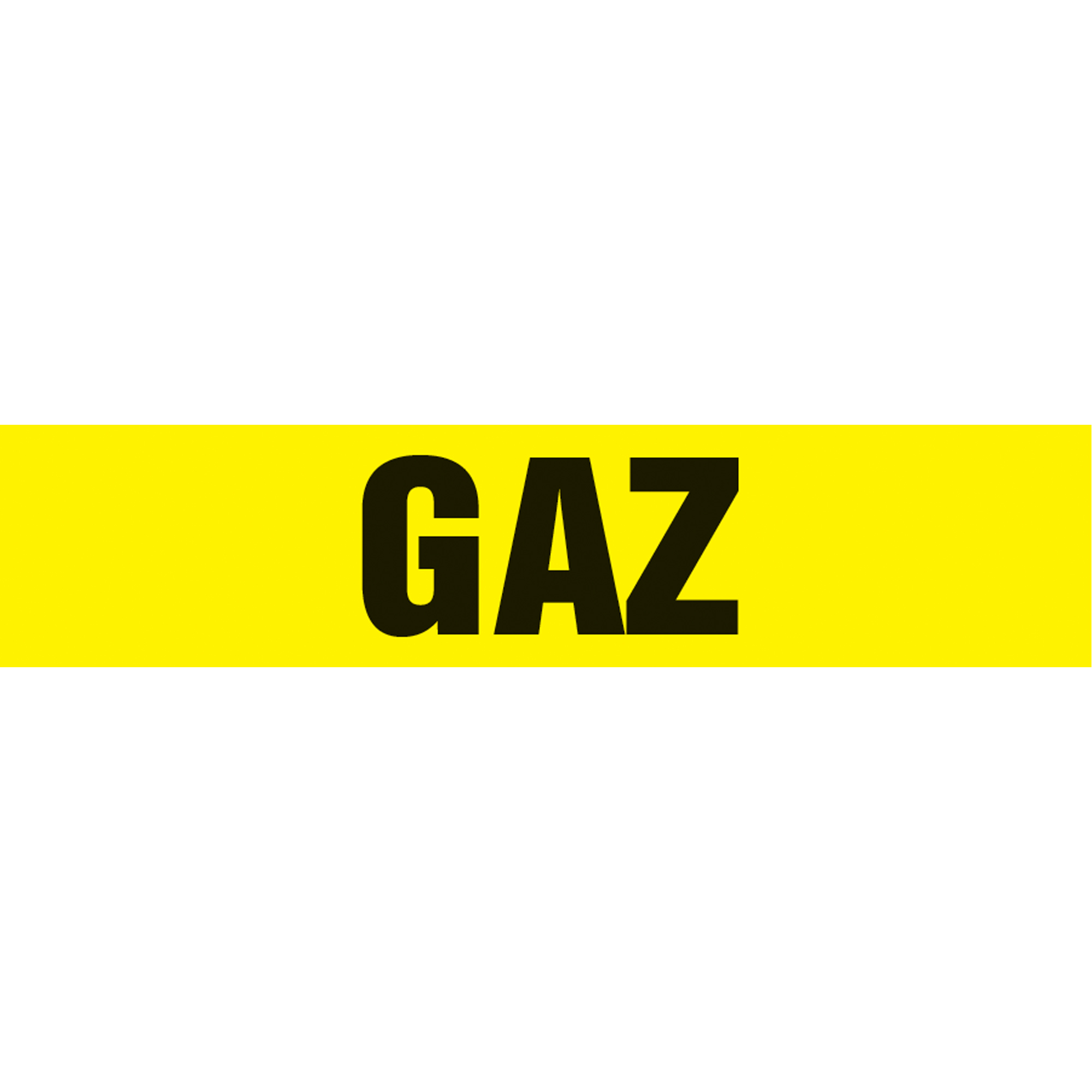 Marqueur de tuyau "Gaz" Snap TiteMC, À pression, 14" h x 12" la, Noir sur jaune